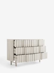 White 6 Drawer Wide Collection Luxe Santa Fe Mango Wood and Marble Chest of Drawers - Image 11 of 12
