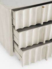 White 6 Drawer Wide Collection Luxe Santa Fe Mango Wood and Marble Chest of Drawers - Image 12 of 12