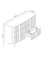 White 6 Drawer Wide Collection Luxe Santa Fe Mango Wood and Marble Chest of Drawers - Image 4 of 12
