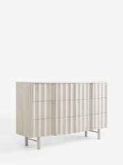White 6 Drawer Wide Collection Luxe Santa Fe Mango Wood and Marble Chest of Drawers - Image 9 of 12