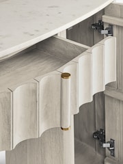 White Collection Luxe Santa Fe Mango Wood and Marble Console Dressing Table - Image 11 of 11