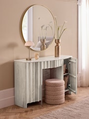 White Collection Luxe Santa Fe Mango Wood and Marble Console Dressing Table - Image 3 of 11