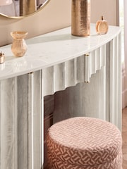 White Collection Luxe Santa Fe Mango Wood and Marble Console Dressing Table - Image 6 of 11