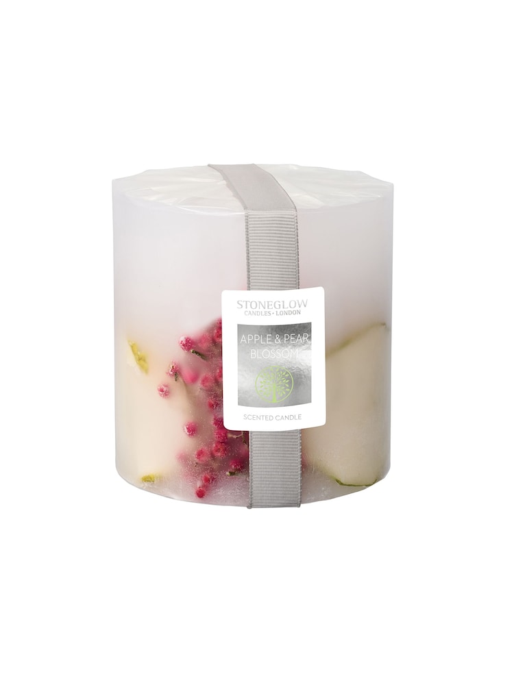 Stoneglow Apple & Pear Blossom Natures Gift Pillar Scented Candle - Image 1 of 2 Stoneglow Apple & Pear Blossom Natures Gift Pillar Scented Candle - Image 1 of 2