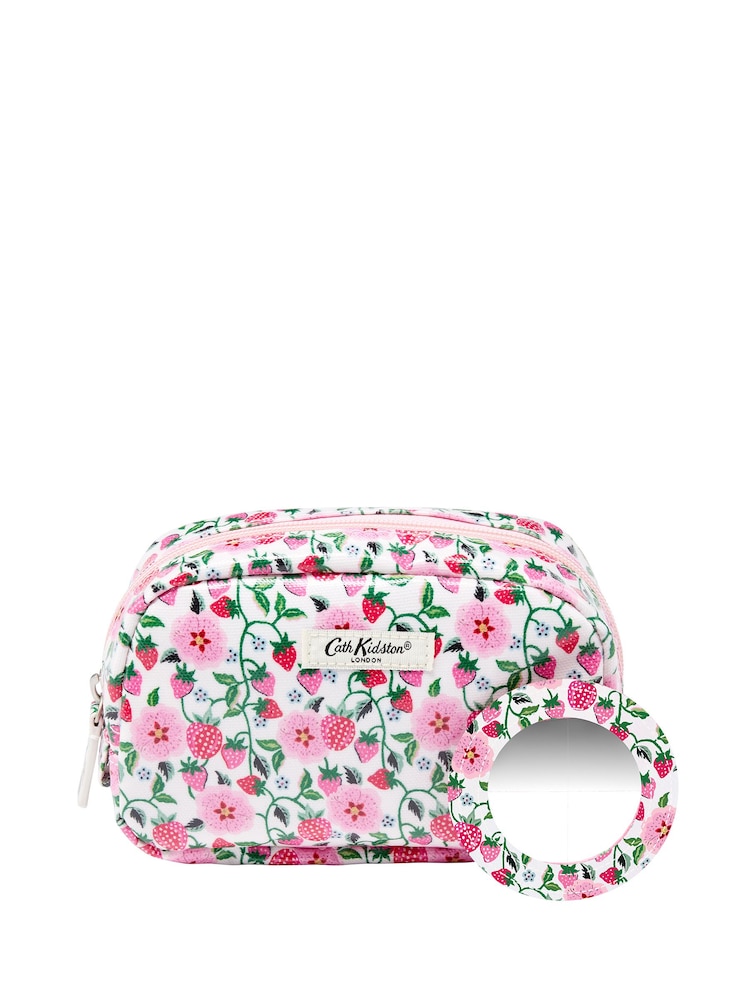 Cath Kidston Strawberry Make-Up Bag with Mirror - Image 1 of 4