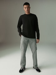 Sage Green Regular Tapered Fit Tech Stretch Utility Cargo Trousers - Image 2 of 9