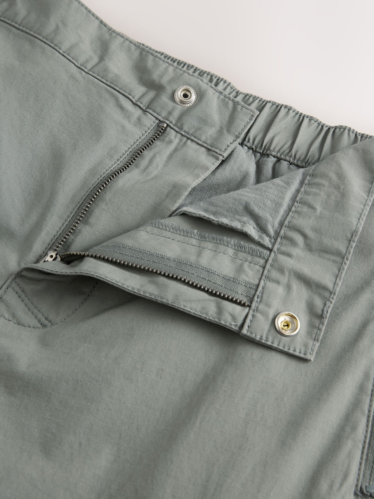Sage Green Regular Tapered Fit Tech Stretch Utility Cargo Trousers - Image 6 of 9