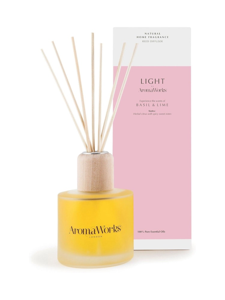 AromaWorks Basil Lime Light Reed Diffuser 200ml - Image 1 of 1