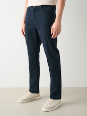 Navy Blue Slim Fit 5 Pocket Soft Touch Trousers - Image 1 of 9