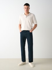 Navy Blue Slim Fit 5 Pocket Soft Touch Trousers - Image 2 of 9