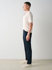 Navy Blue Slim Fit 5 Pocket Soft Touch Trousers - Image 3 of 9