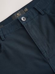 Navy Blue Slim Fit 5 Pocket Soft Touch Trousers - Image 7 of 9