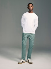 Teal Blue Slim Fit Stretch Chinos Trousers - Image 2 of 9