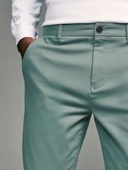 Teal Blue Slim Fit Stretch Chinos Trousers - Image 5 of 9
