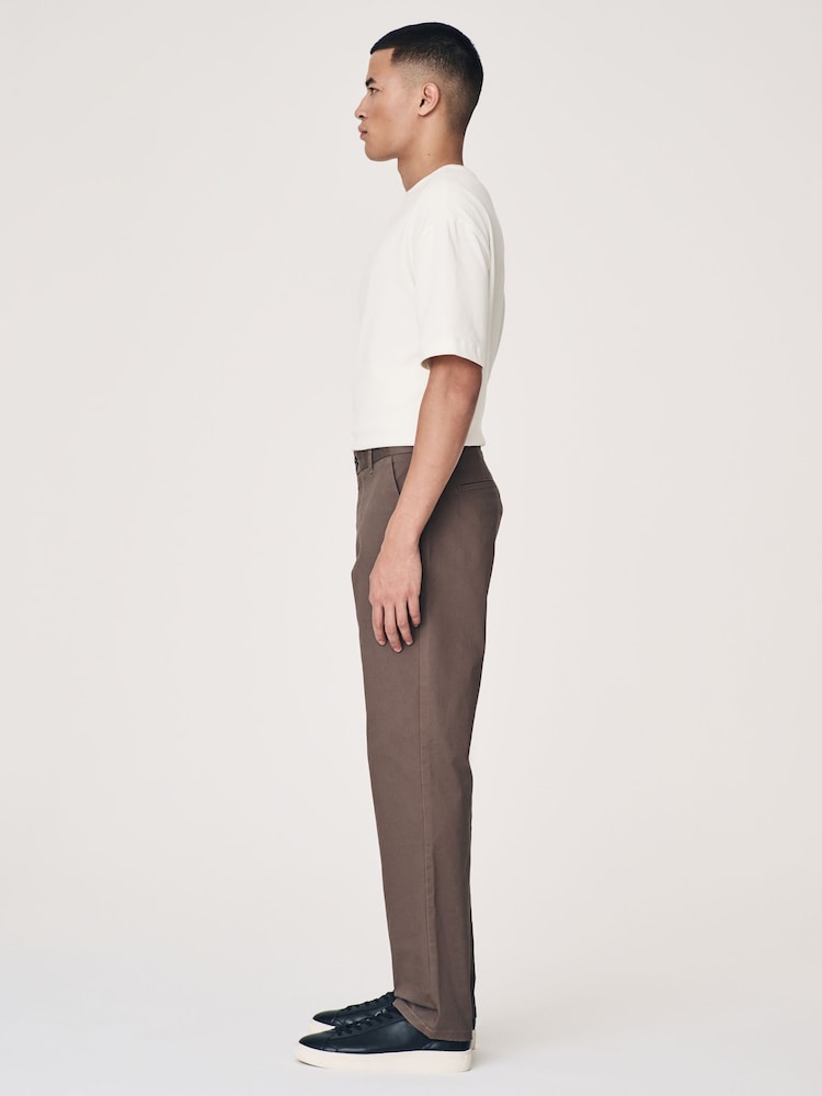 Truffle Brown Straight Fit Stretch Chinos Trousers - Image 4 of 10