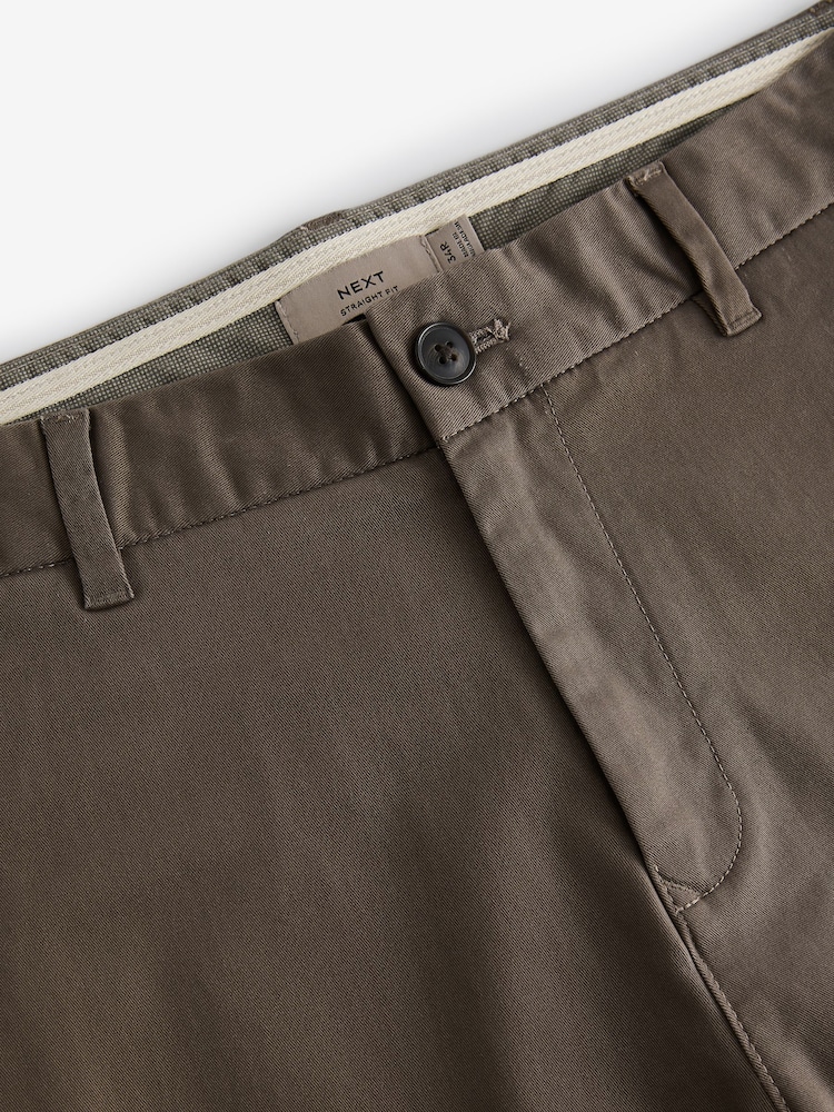 Truffle Brown Straight Fit Stretch Chinos Trousers - Image 8 of 10