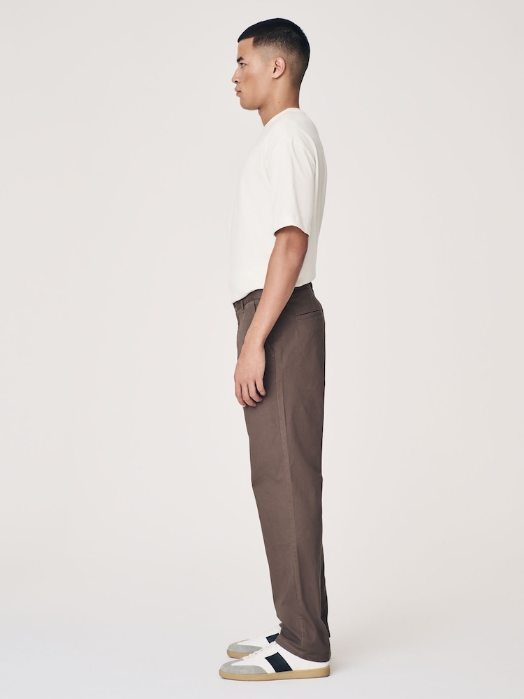 Truffle Brown Slim Fit Stretch Chinos Trousers - Image 4 of 10