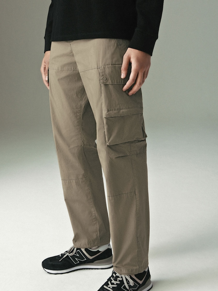 Light Brown Regular Tapered Fit Tech Stretch Utility Cargo Trousers - Image 1 of 10