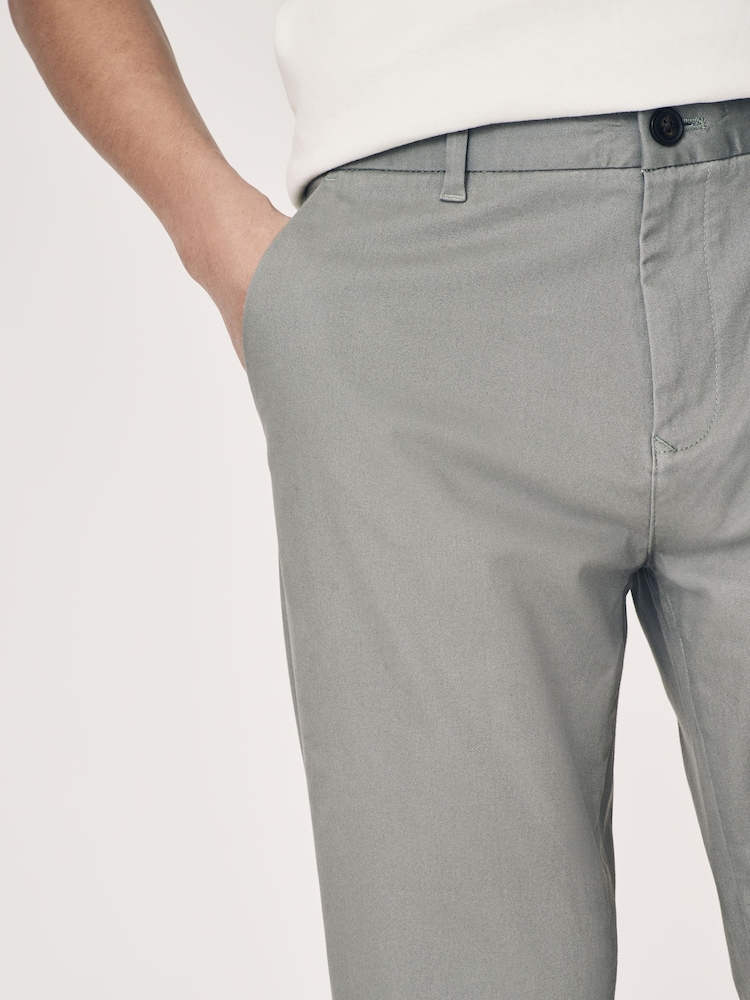Gris clair - Ajustement droit - Pantalon chino stretch - Image 5 of 10