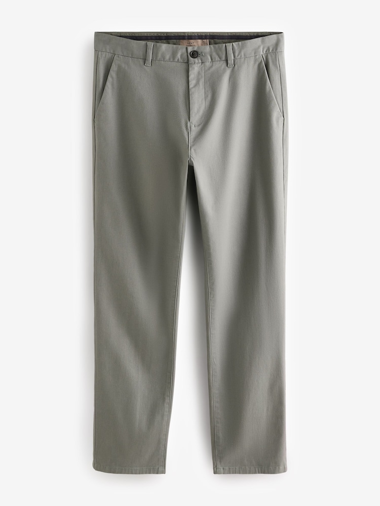 Gris clair - Ajustement droit - Pantalon chino stretch - Image 7 of 10