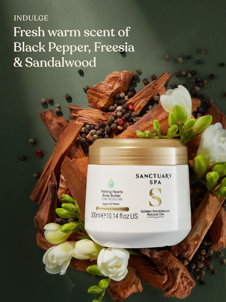 Sanctuary Spa Golden Sandalwood Melting Pearls Body Butter 300ml - Image 2 of 5
