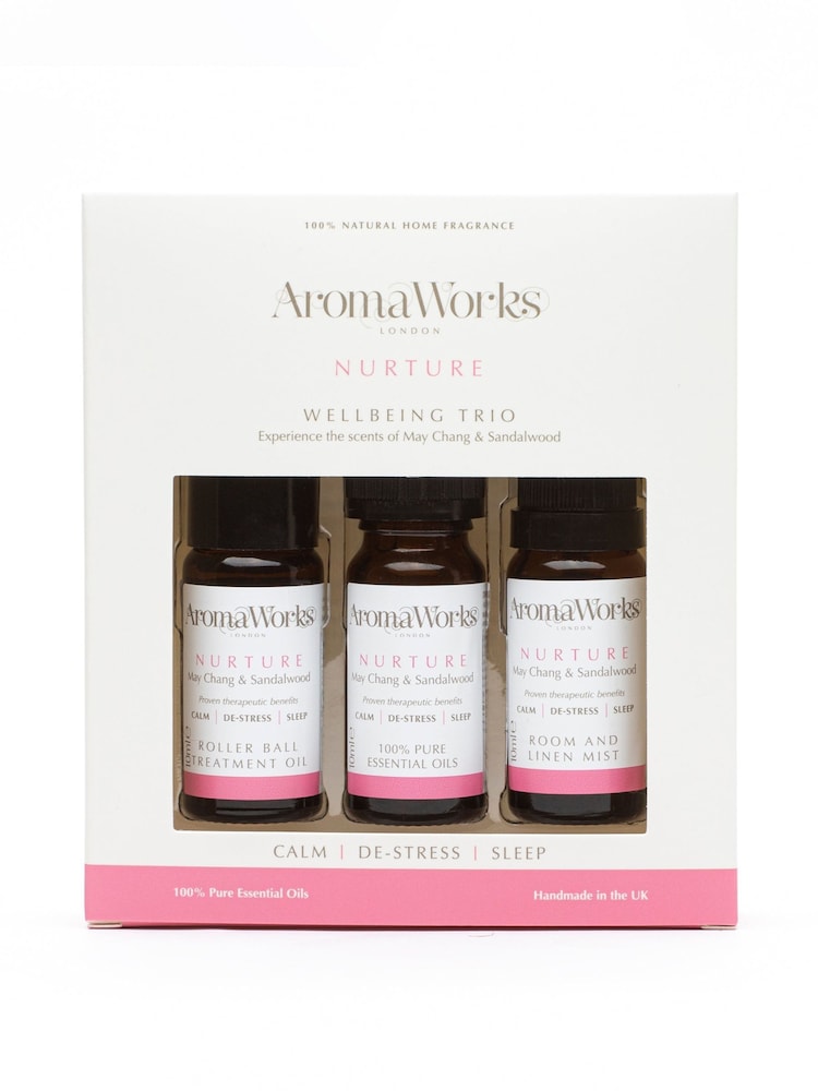 AromaWorks Nuture Wellbeing Pure Essential Oil Trio 3 x 10ml - Image 1 of 1