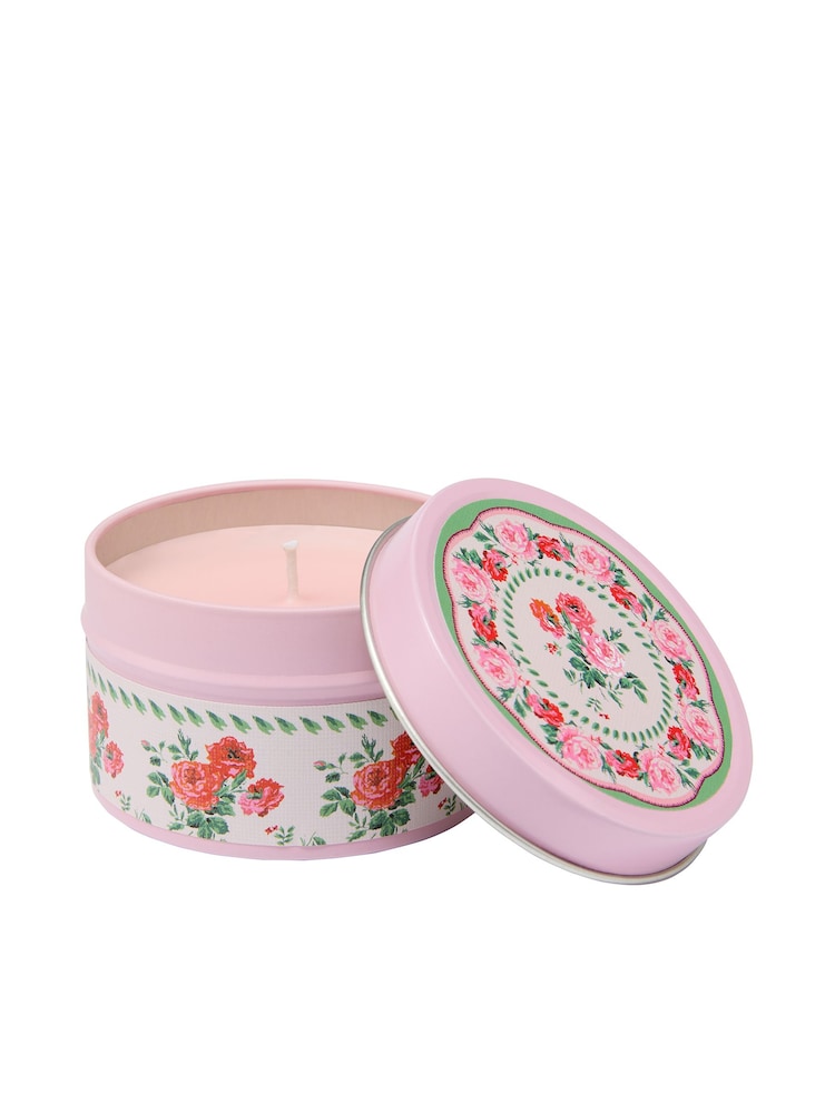 Cath Kidston Pink Coming Up Roses Candle Tin 100g - Image 1 of 4