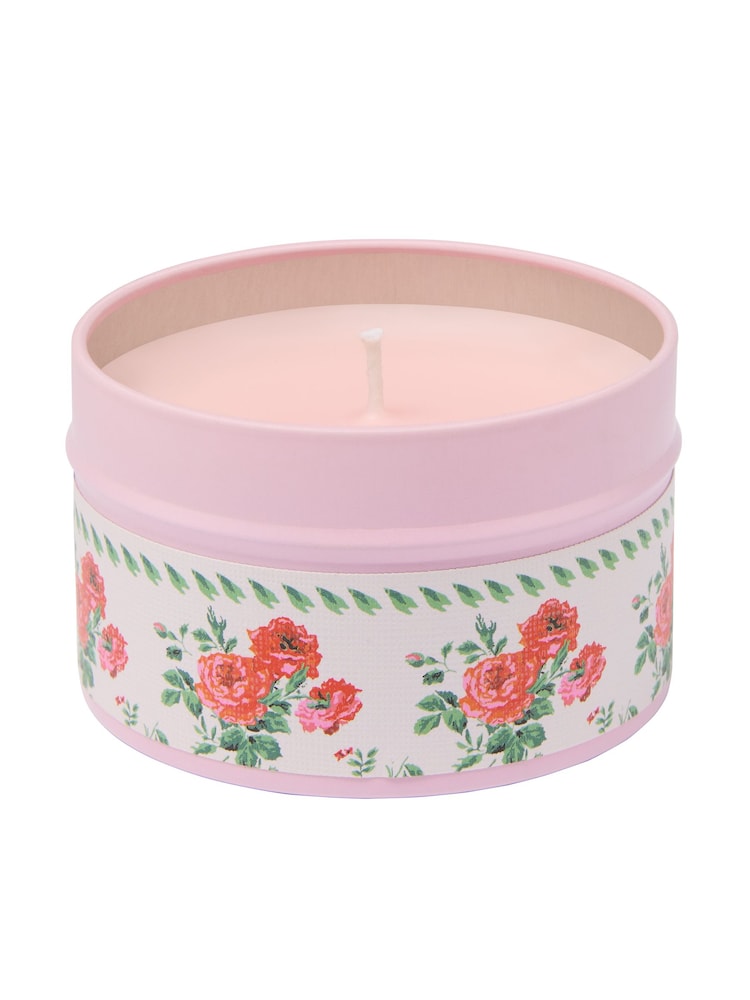Cath Kidston Pink Coming Up Roses Candle Tin 100g - Image 2 of 4