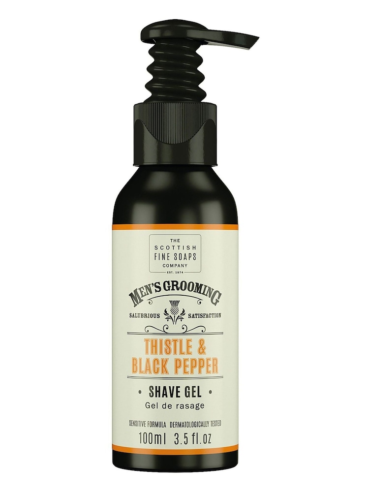 Scottish Fine Soaps Thistle  Black Pepper Shave Gel Pump 100ml - Image 1 of 1