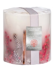 Stoneglow Goji Berry & Rose Natures Gift Pillar Scented Candle - Image 1 of 3