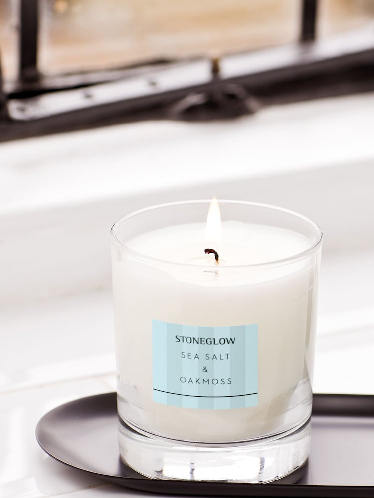 Stoneglow Sea Salt & Oakmoss 1 Wick Modern Classics Scented Candle - Image 2 of 2