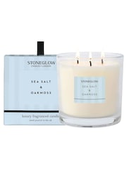 Stoneglow Sea Salt & Oakmoss 3 Wick Modern Classics Scented Candle - Image 1 of 3