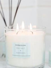 Stoneglow Sea Salt & Oakmoss 3 Wick Modern Classics Scented Candle - Image 3 of 3