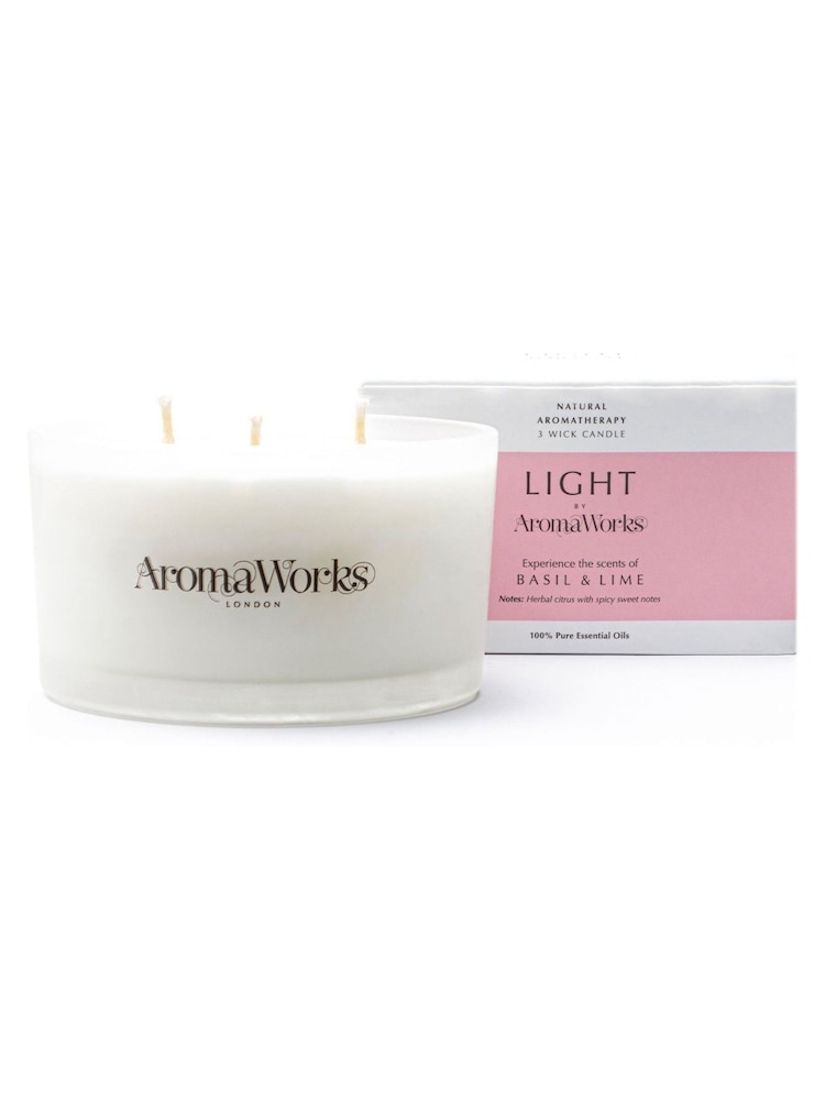 AromaWorks Light Multiwick Basil and Lime Candle - Image 1 of 1