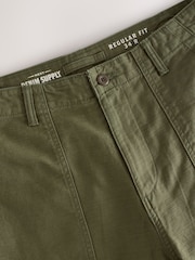 Vert kaki - Pantalon de travail style vêtements de travail à poches 100% coton - Image 10 de 12