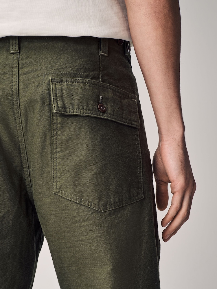 Vert kaki - Pantalon de travail style vêtements de travail à poches 100% coton - Image 5 of 12