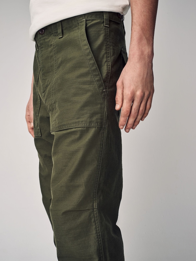 Vert kaki - Pantalon de travail style vêtements de travail à poches 100% coton - Image 6 of 12