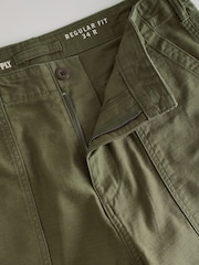 Vert kaki - Pantalon de travail style vêtements de travail à poches 100% coton - Image 9 de 12
