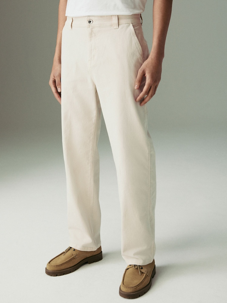 Ecru White Carpenter Trousers - Image 1 of 12