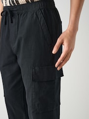 Preto - Calças cargo de Linen e algodão - Imagem 4 de 9