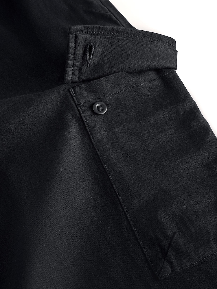 Preto - Calças cargo de Linen e algodão - Imagem 9 de 9