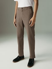 Stone Regular Tapered Fit Textured Chino Trousers - Image 1 of 10