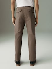 Stone Regular Tapered Fit Textured Chino Trousers - Image 3 of 10
