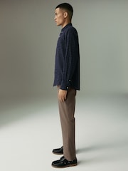 Stone Regular Tapered Fit Textured Chino Trousers - Image 6 of 10