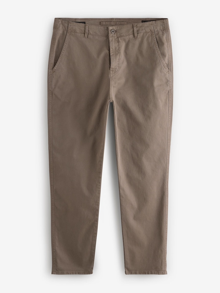 Stone Regular Tapered Fit Textured Chino Trousers - Image 7 of 10
