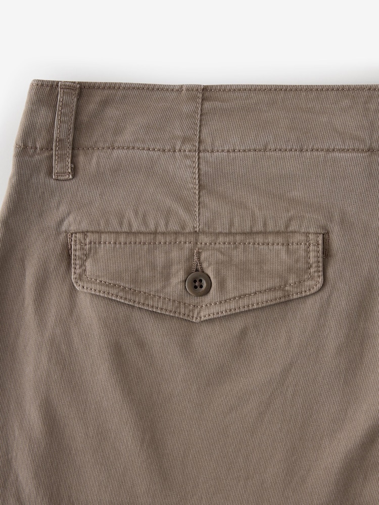 Stone Regular Tapered Fit Textured Chino Trousers - Image 9 of 10
