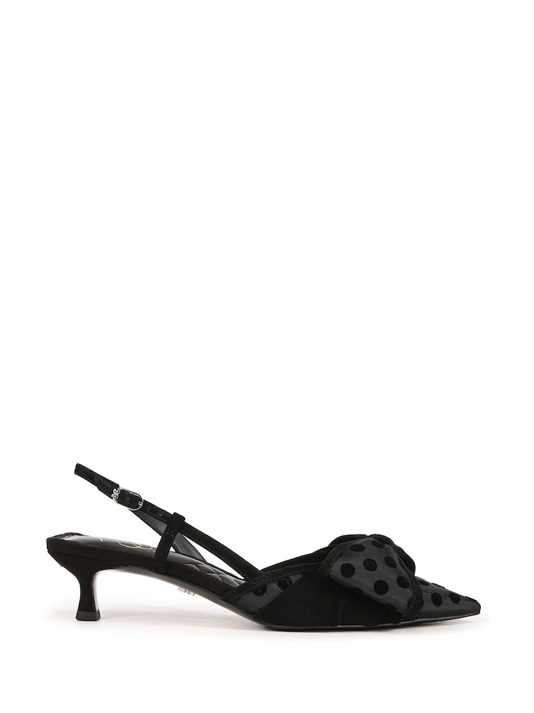 Sam Edelman Treena 2 Slingback Kitten Heel Black Shoes - Image 2 of 7