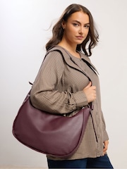 Yours Curve Red Faux Leather Slouched Shoulder Bag - Image 1 of 4