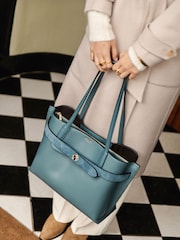 Luella Grey Blue Oriana Laptop Tote - Image 6 of 6