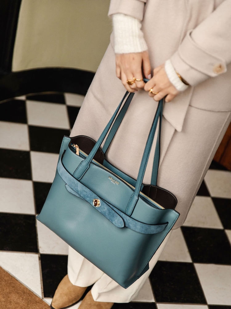 Luella Grey Blue Oriana Laptop Tote - Image 6 of 6